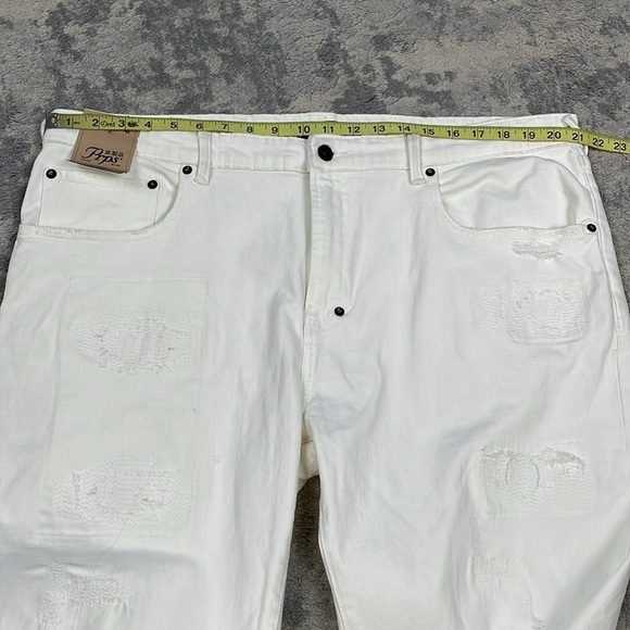 NWT Prps Windsor Fit Tapered Skinny Jeans White Distressed Japanese Denim 42 - Picture 14 of 16